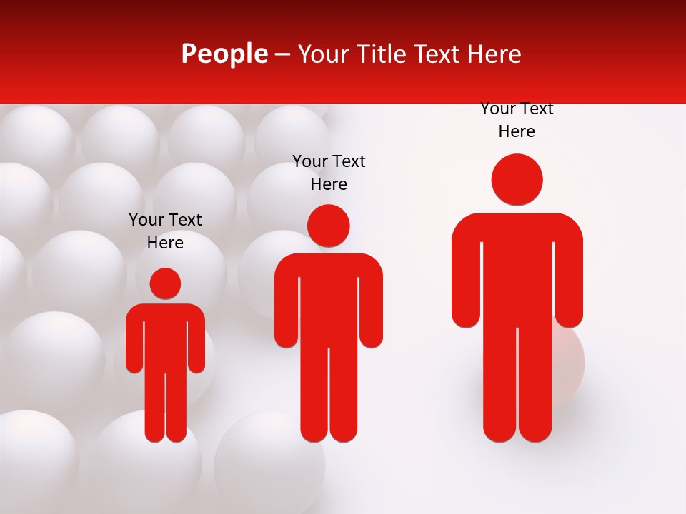 A Red Ball Is In The Middle Of A Group Of White Balls PowerPoint Template