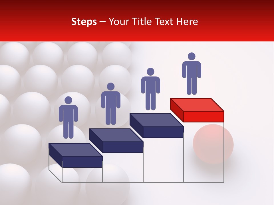 A Red Ball Is In The Middle Of A Group Of White Balls PowerPoint Template