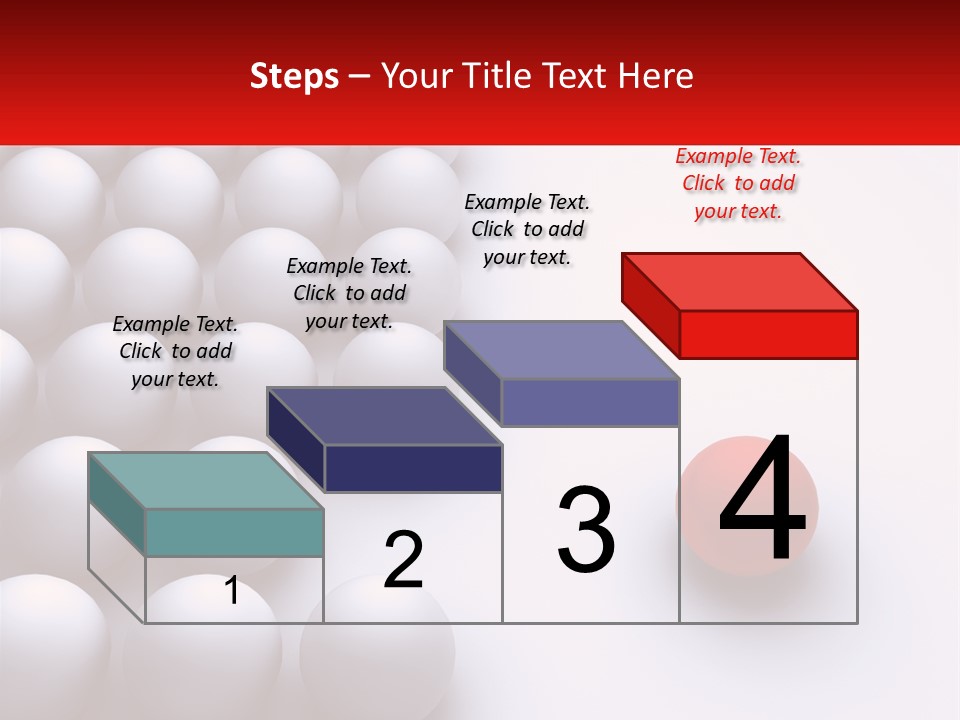 A Red Ball Is In The Middle Of A Group Of White Balls PowerPoint Template
