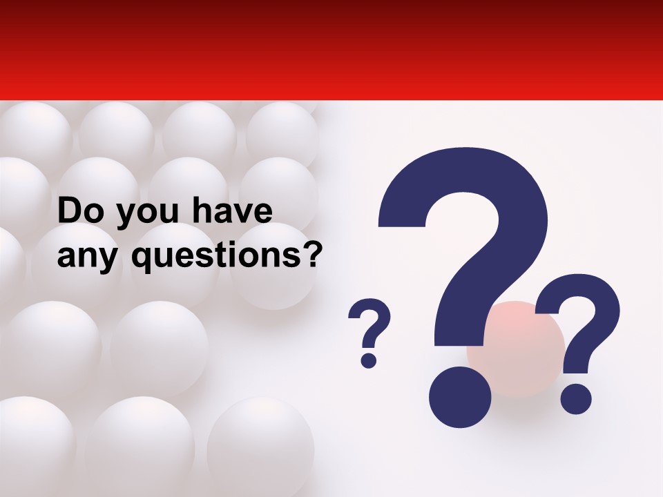 A Red Ball Is In The Middle Of A Group Of White Balls PowerPoint Template