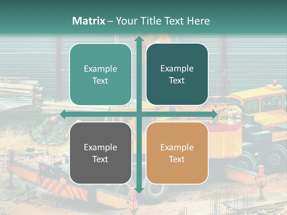 A Man Standing Next To A Yellow Crane PowerPoint Template