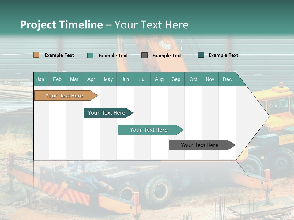 A Man Standing Next To A Yellow Crane PowerPoint Template