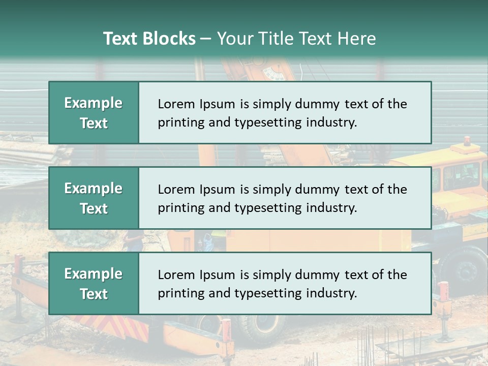 A Man Standing Next To A Yellow Crane PowerPoint Template