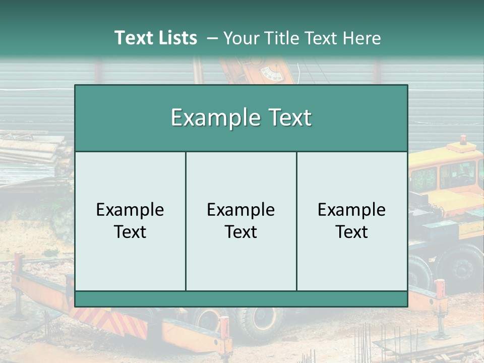 A Man Standing Next To A Yellow Crane PowerPoint Template