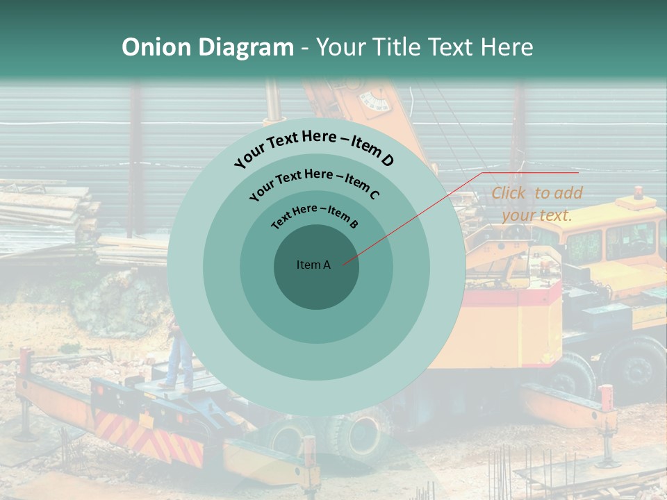 A Man Standing Next To A Yellow Crane PowerPoint Template