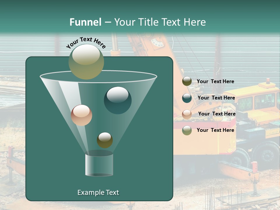 A Man Standing Next To A Yellow Crane PowerPoint Template