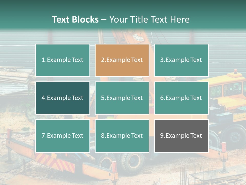 A Man Standing Next To A Yellow Crane PowerPoint Template