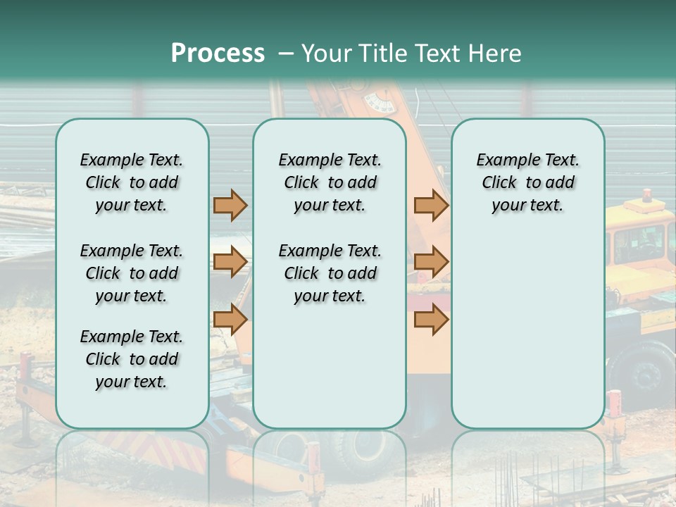 A Man Standing Next To A Yellow Crane PowerPoint Template