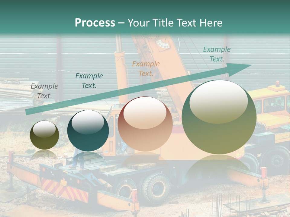 A Man Standing Next To A Yellow Crane PowerPoint Template