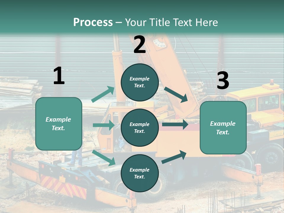 A Man Standing Next To A Yellow Crane PowerPoint Template
