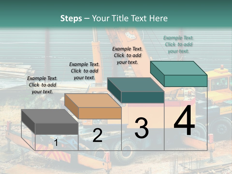 A Man Standing Next To A Yellow Crane PowerPoint Template