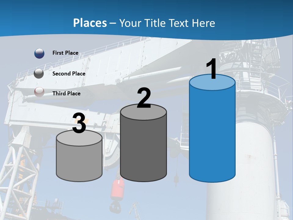 A Crane Is Lifting A Large Piece Of Equipment PowerPoint Template