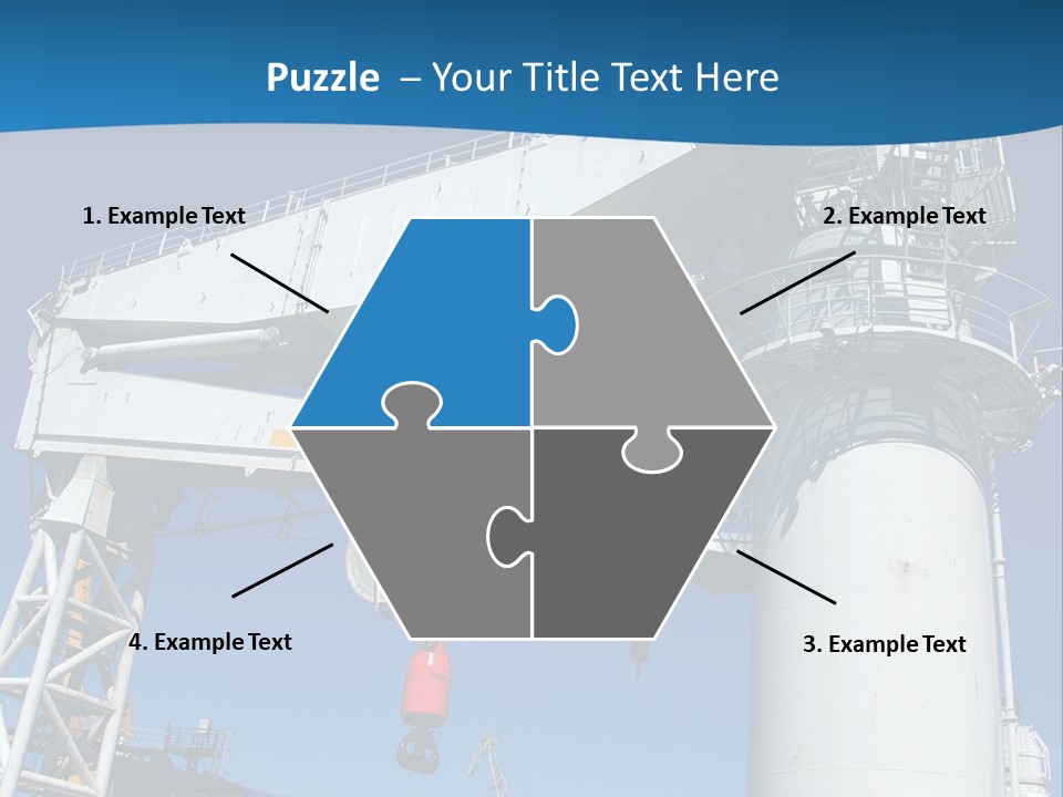 A Crane Is Lifting A Large Piece Of Equipment PowerPoint Template