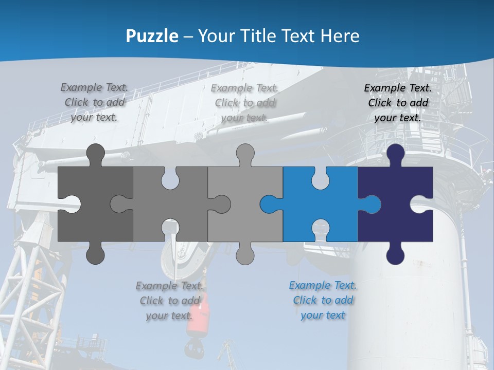 A Crane Is Lifting A Large Piece Of Equipment PowerPoint Template