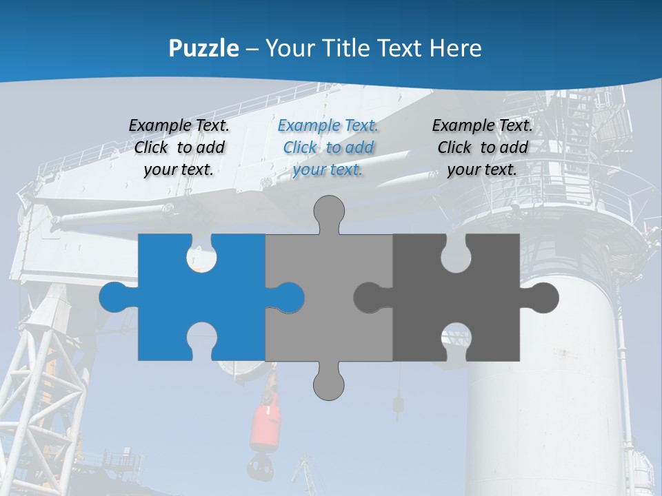 A Crane Is Lifting A Large Piece Of Equipment PowerPoint Template