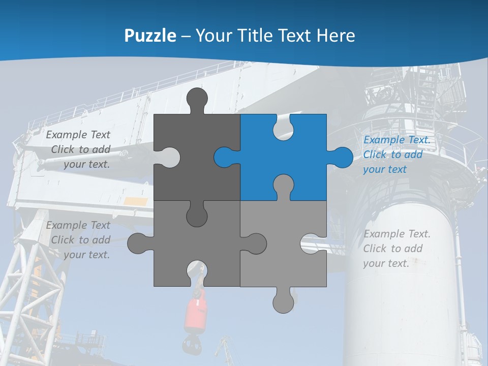 A Crane Is Lifting A Large Piece Of Equipment PowerPoint Template