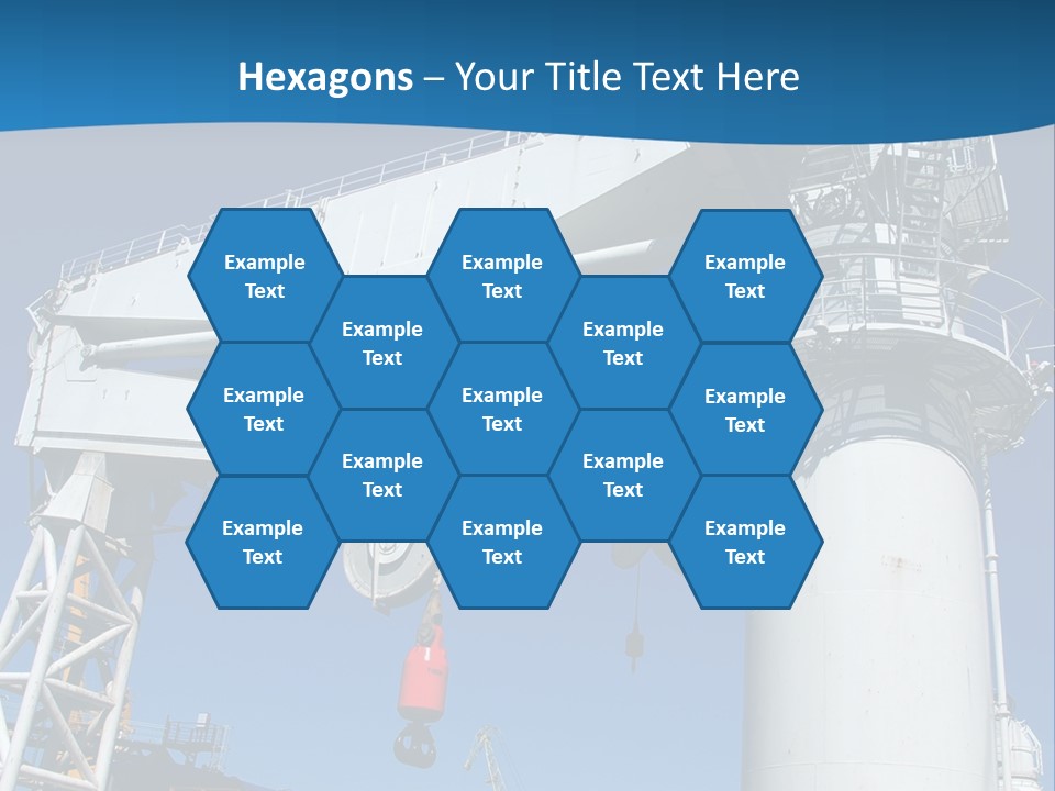 A Crane Is Lifting A Large Piece Of Equipment PowerPoint Template