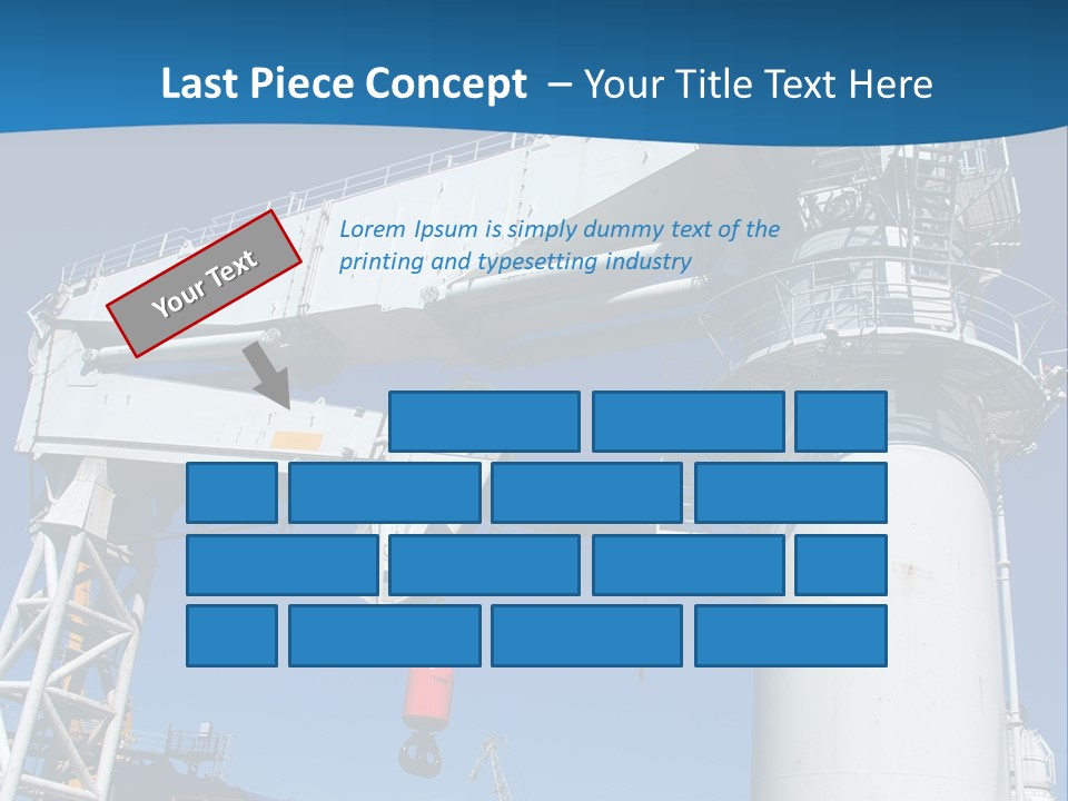 A Crane Is Lifting A Large Piece Of Equipment PowerPoint Template