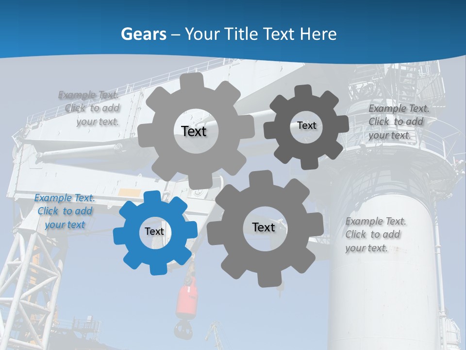 A Crane Is Lifting A Large Piece Of Equipment PowerPoint Template