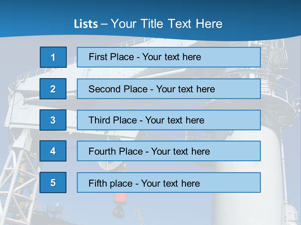 A Crane Is Lifting A Large Piece Of Equipment PowerPoint Template