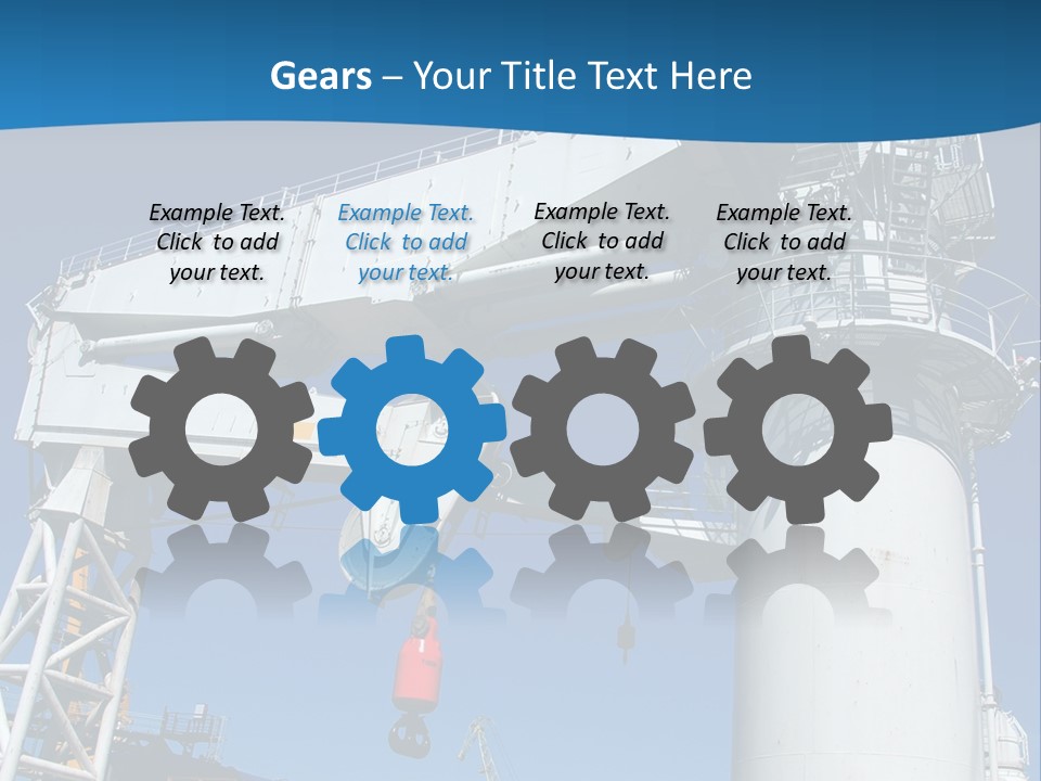 A Crane Is Lifting A Large Piece Of Equipment PowerPoint Template