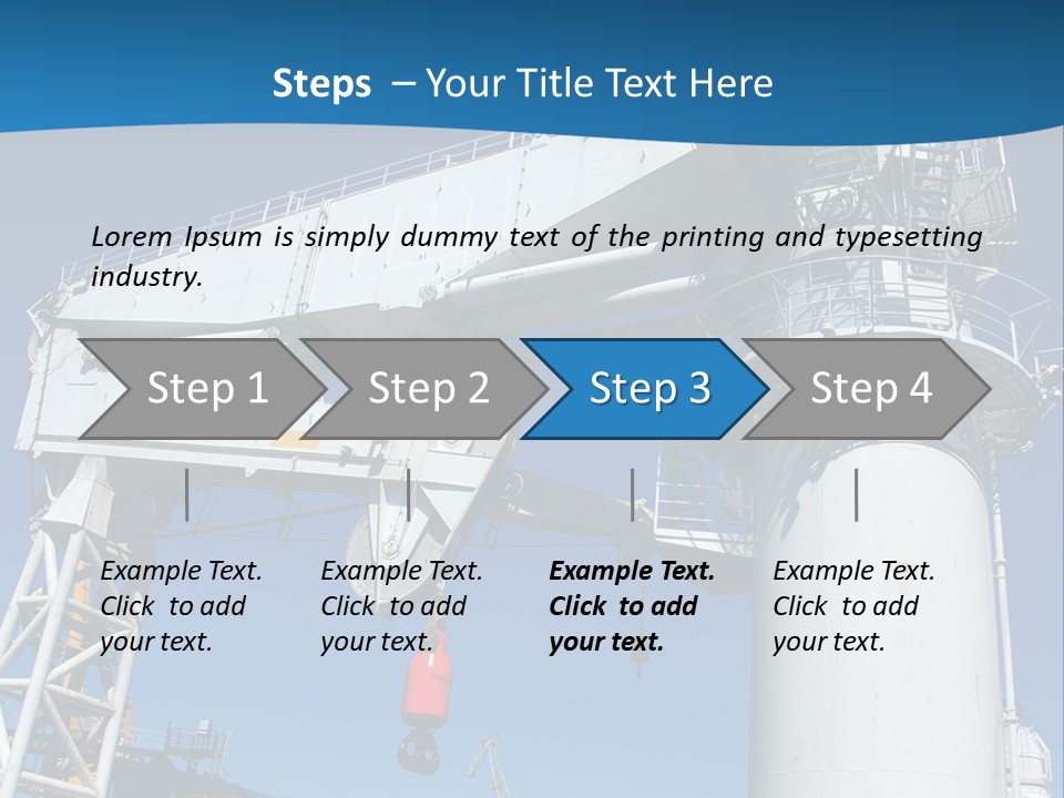 A Crane Is Lifting A Large Piece Of Equipment PowerPoint Template