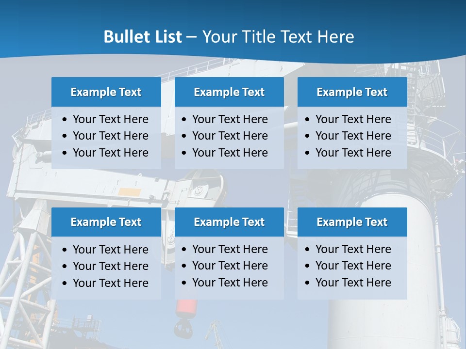A Crane Is Lifting A Large Piece Of Equipment PowerPoint Template