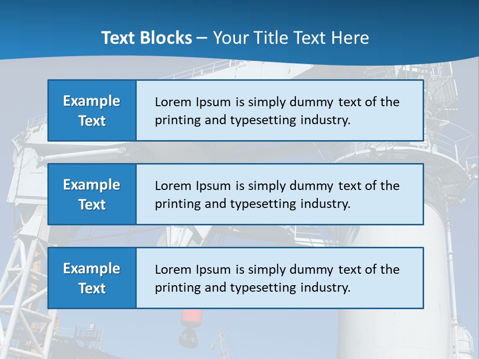 A Crane Is Lifting A Large Piece Of Equipment PowerPoint Template