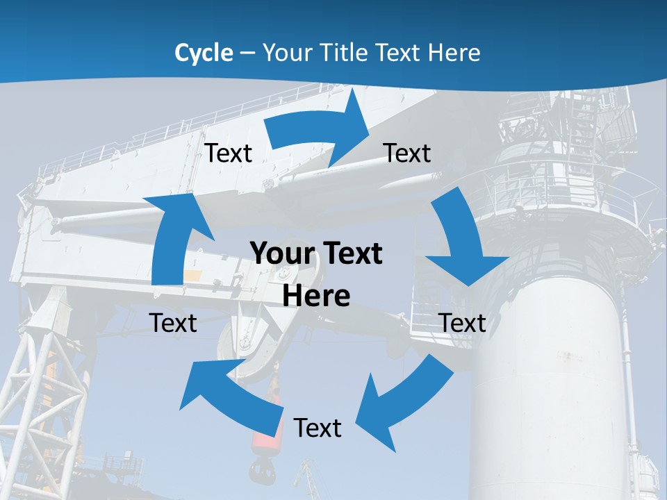 A Crane Is Lifting A Large Piece Of Equipment PowerPoint Template