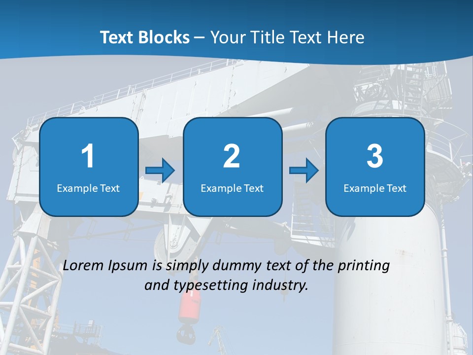 A Crane Is Lifting A Large Piece Of Equipment PowerPoint Template