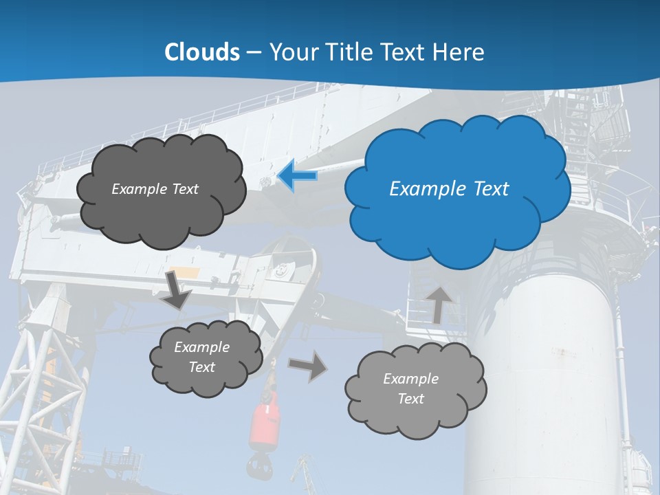 A Crane Is Lifting A Large Piece Of Equipment PowerPoint Template