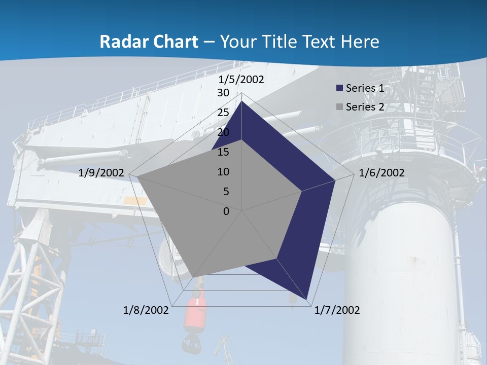 A Crane Is Lifting A Large Piece Of Equipment PowerPoint Template