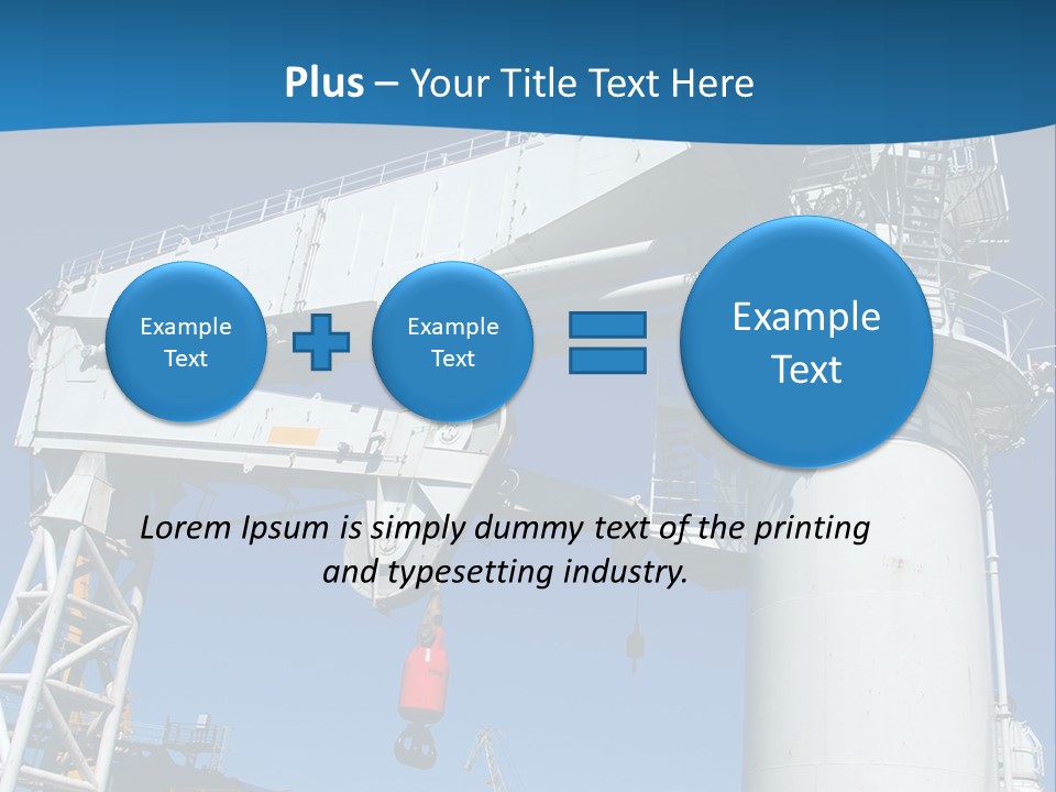 A Crane Is Lifting A Large Piece Of Equipment PowerPoint Template