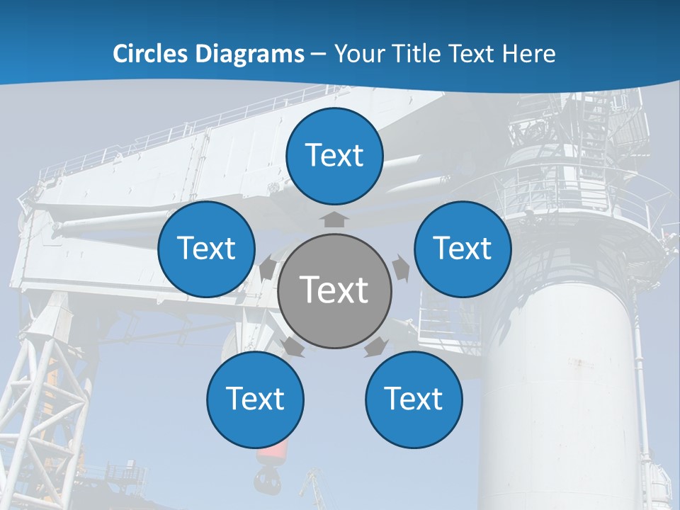 A Crane Is Lifting A Large Piece Of Equipment PowerPoint Template