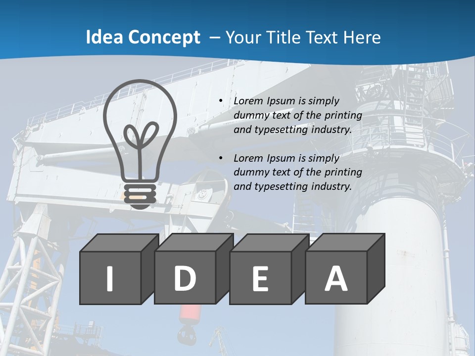 A Crane Is Lifting A Large Piece Of Equipment PowerPoint Template