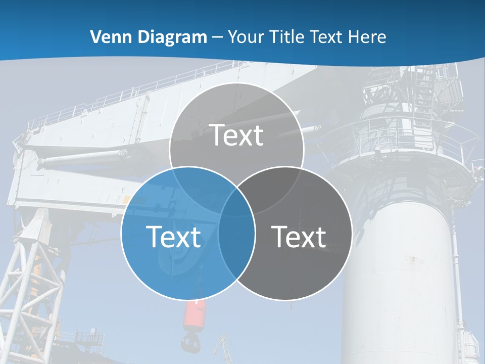 A Crane Is Lifting A Large Piece Of Equipment PowerPoint Template