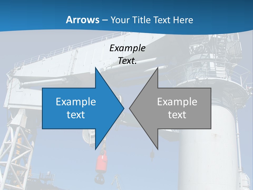 A Crane Is Lifting A Large Piece Of Equipment PowerPoint Template