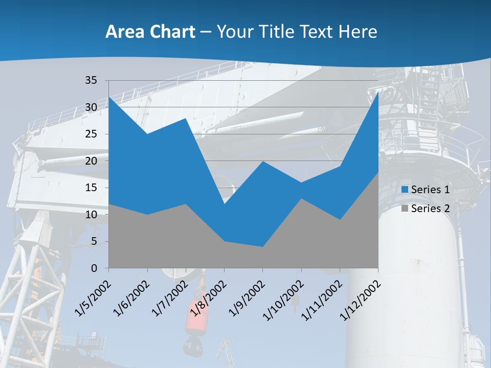 A Crane Is Lifting A Large Piece Of Equipment PowerPoint Template