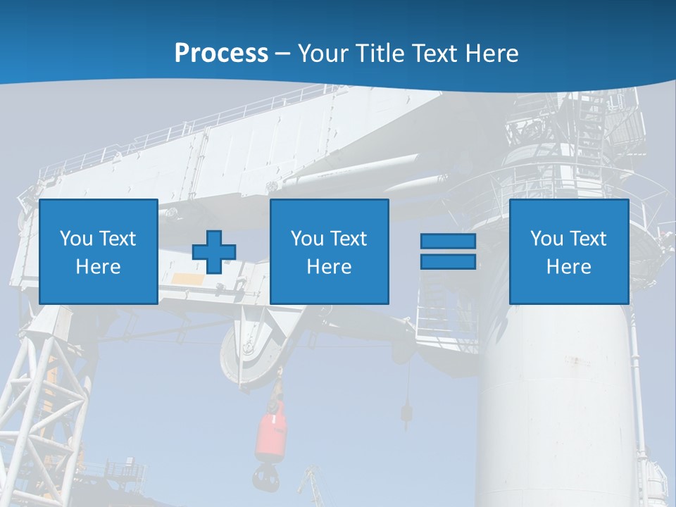 A Crane Is Lifting A Large Piece Of Equipment PowerPoint Template