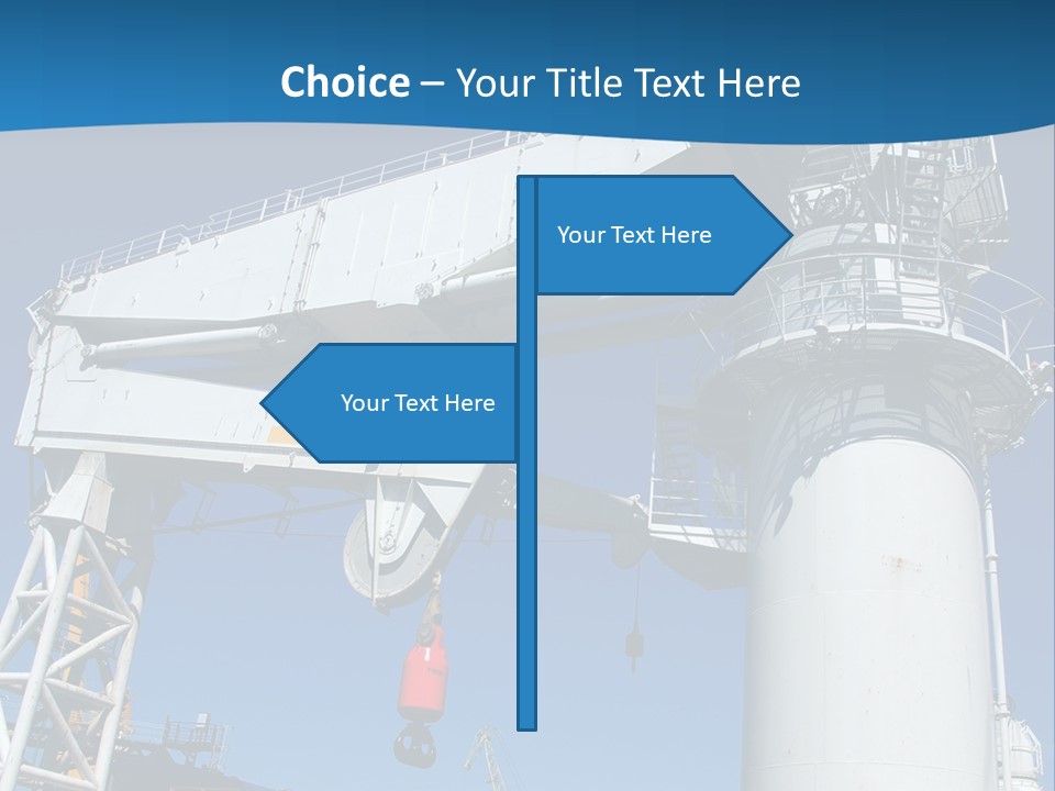 A Crane Is Lifting A Large Piece Of Equipment PowerPoint Template