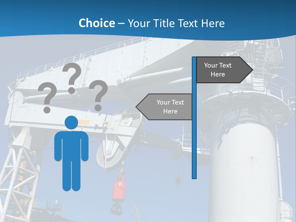 A Crane Is Lifting A Large Piece Of Equipment PowerPoint Template