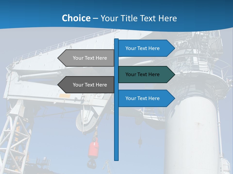 A Crane Is Lifting A Large Piece Of Equipment PowerPoint Template