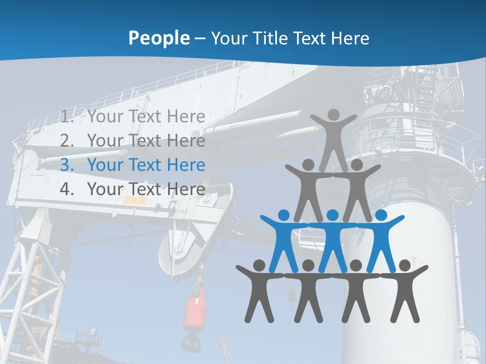 A Crane Is Lifting A Large Piece Of Equipment PowerPoint Template