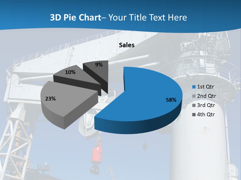 A Crane Is Lifting A Large Piece Of Equipment PowerPoint Template