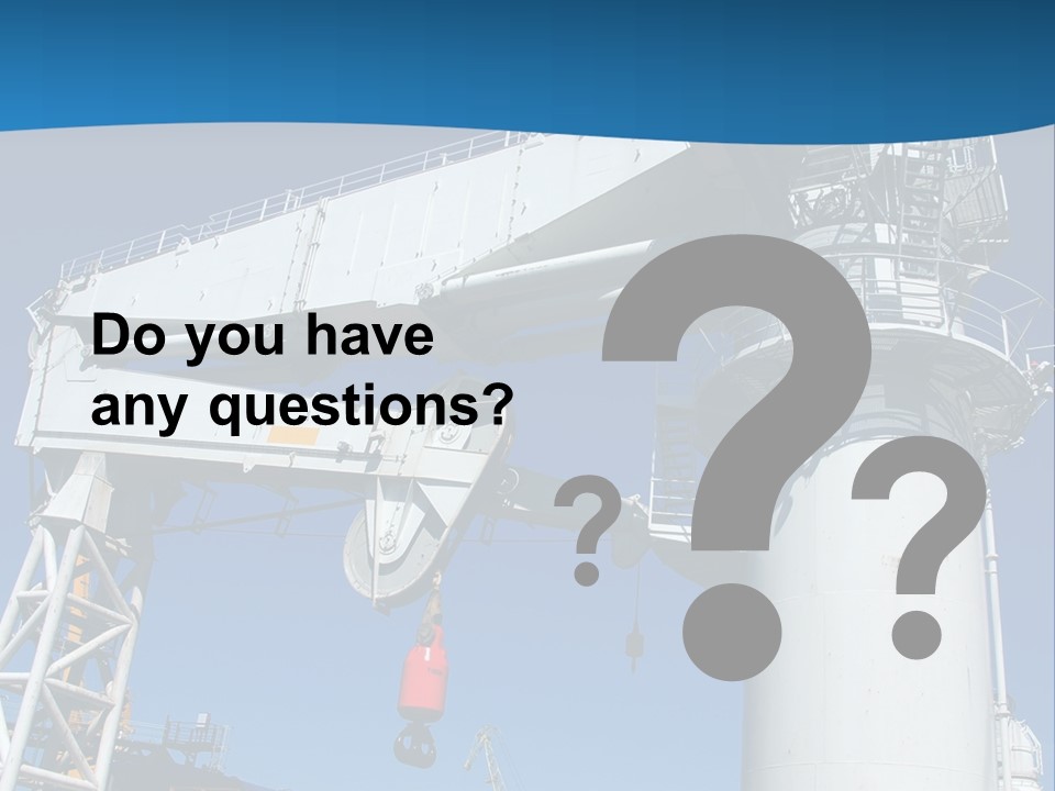 A Crane Is Lifting A Large Piece Of Equipment PowerPoint Template