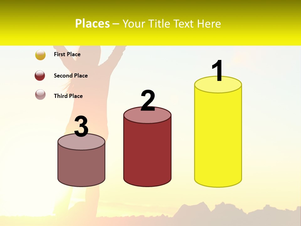 A Woman Raising Her Arms In The Air PowerPoint Template