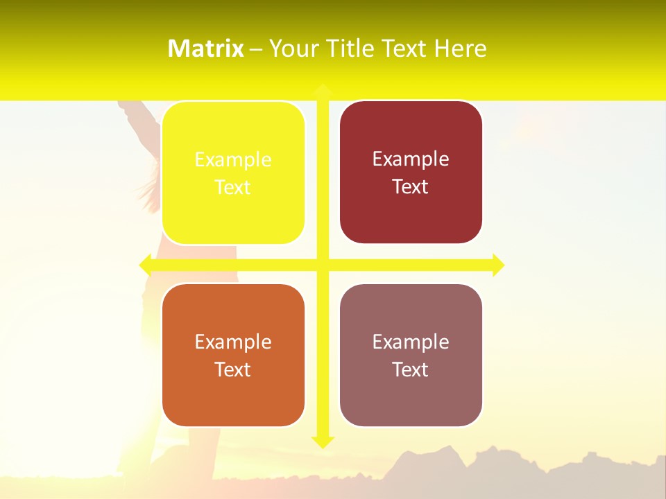 A Woman Raising Her Arms In The Air PowerPoint Template