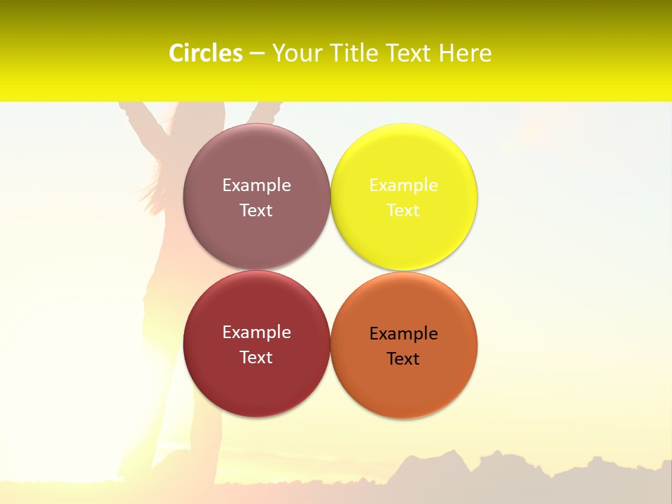 A Woman Raising Her Arms In The Air PowerPoint Template