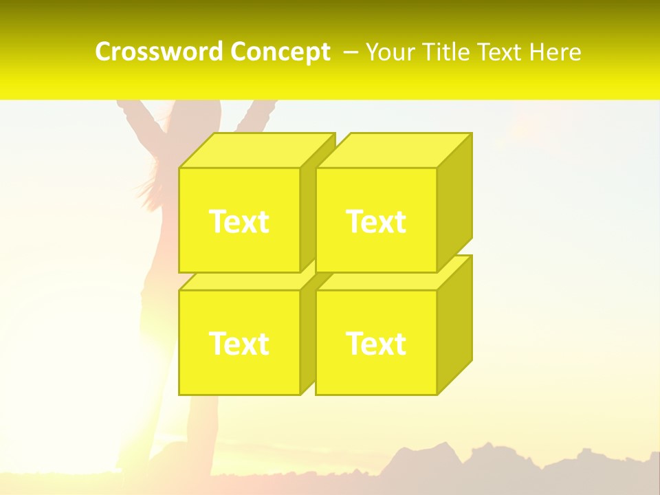 A Woman Raising Her Arms In The Air PowerPoint Template