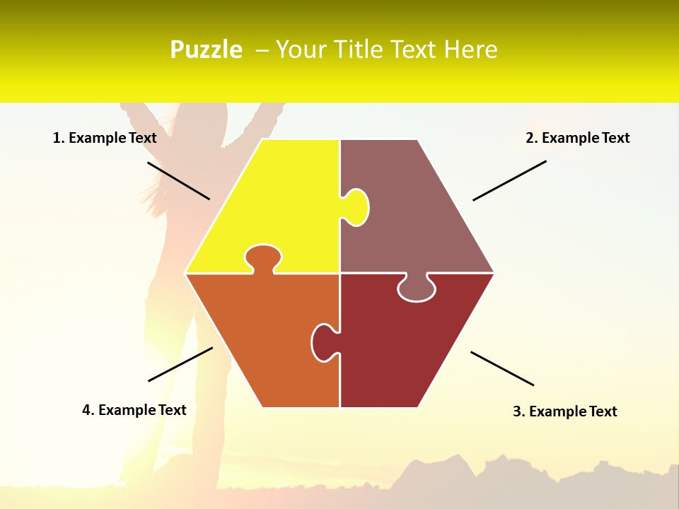 A Woman Raising Her Arms In The Air PowerPoint Template